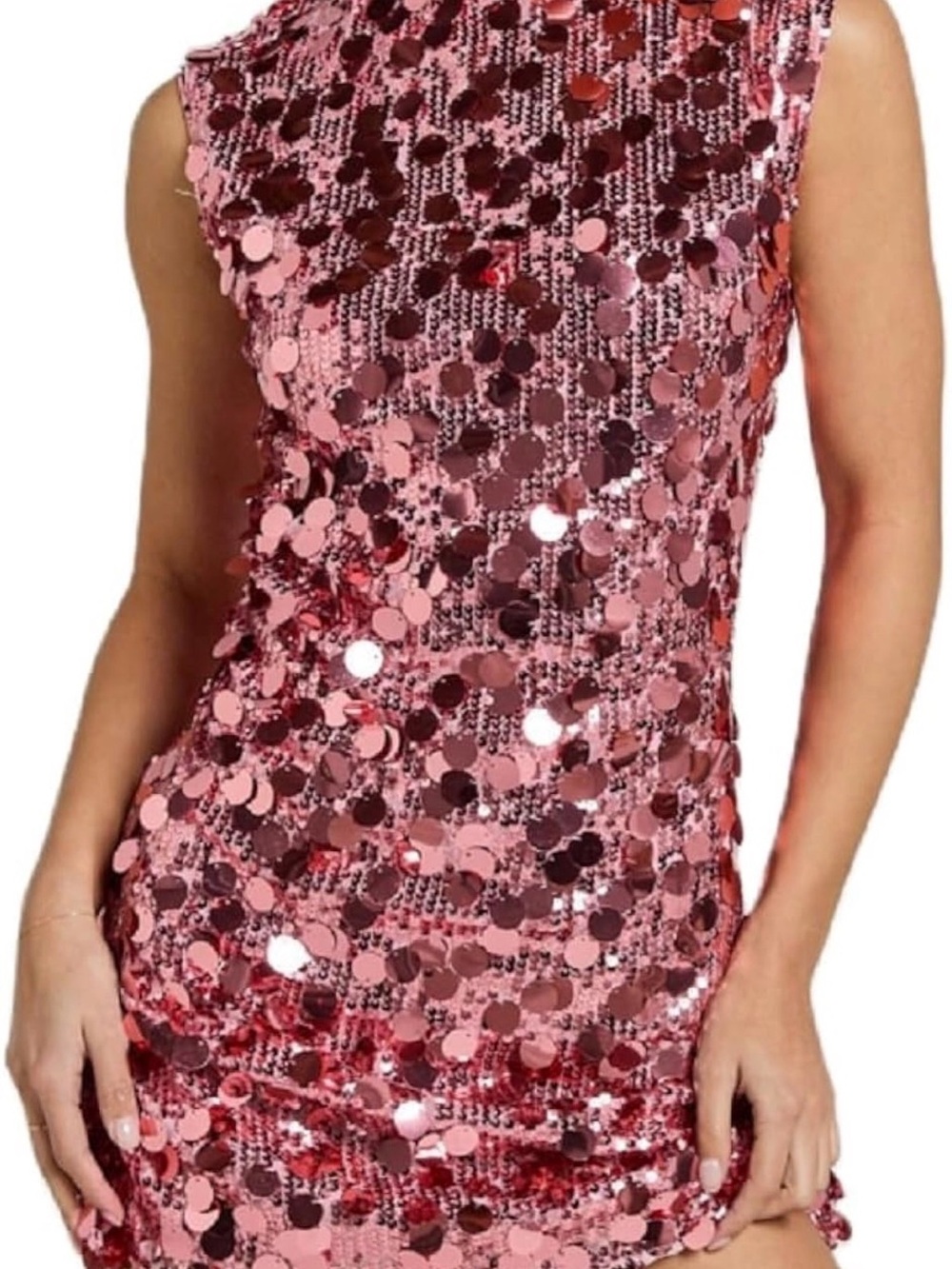 Rose Pink Sequin Mini Dress